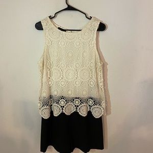 Black and White Crochet Romper